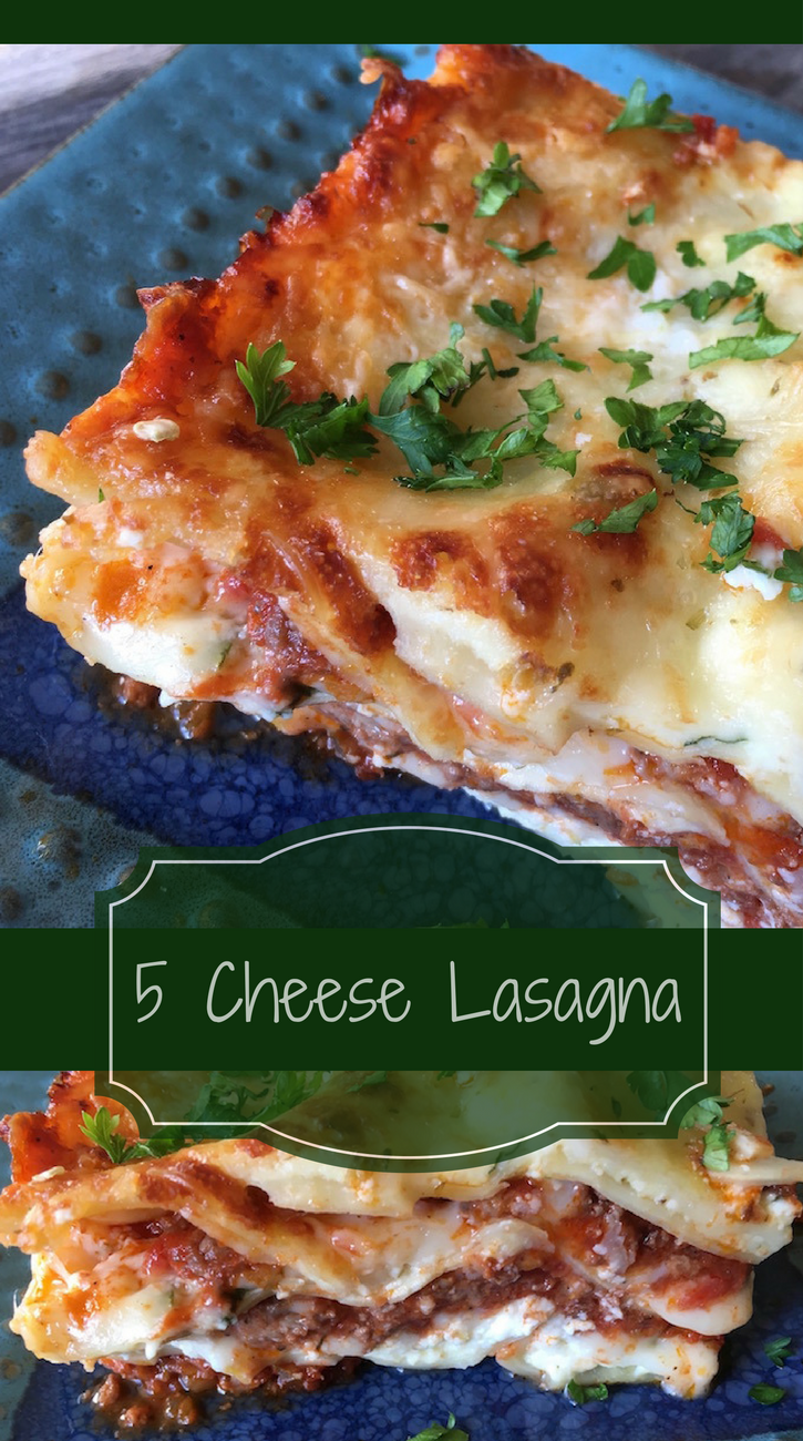 Easy 5 Cheese Lasagna Recipe - Just Short of Crazy