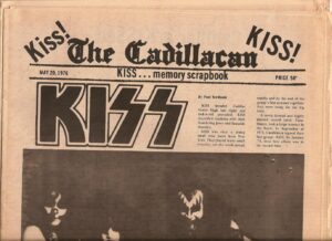 KISS newspaper article form 1976 in Cadillac MI