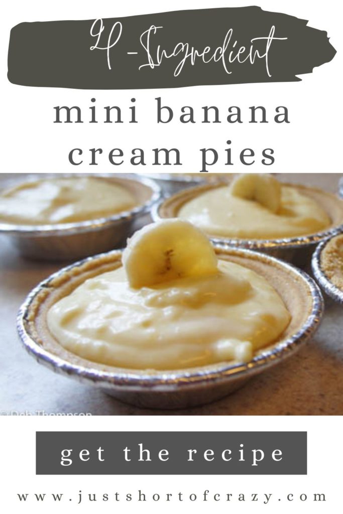 4 Ingredient Mini Banana Cream Pies You're Going To Love - Just Short ...